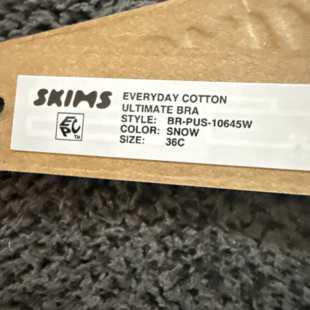 Skims Everyday Cotton Ultimate Bra Snow White 36C BR-PUS-10645W NEW - Picture 5 of 5